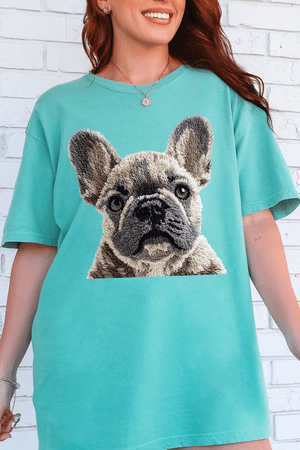 Faux Yarn French Bulldog Comfort Colors Adult Ring - Spun Cotton Tee - Wholesale Accessory Market