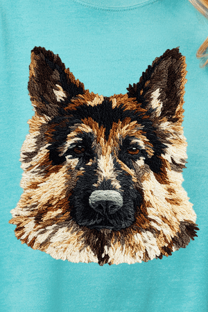 Faux Yarn German Shepherd Comfort Colors Adult Ring - Spun Cotton Tee - Wholesale Accessory Market