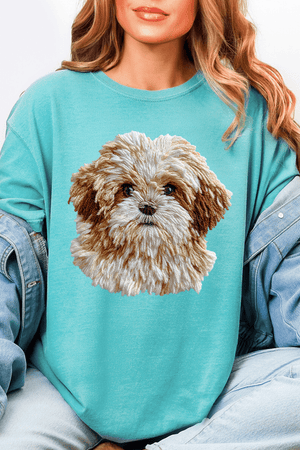Faux Yarn Shih Tzu Comfort Colors Adult Ring - Spun Cotton Tee - Wholesale Accessory Market