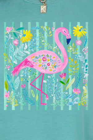 Flamingo Coastal Garden Comfort Colors Adult Ring - Spun Cotton Tee - Wholesale Accessory Market