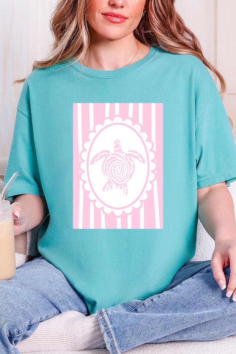 Scalloped Sea Turtle Comfort Colors Adult Ring - Spun Cotton Tee - Wholesale Accessory Market