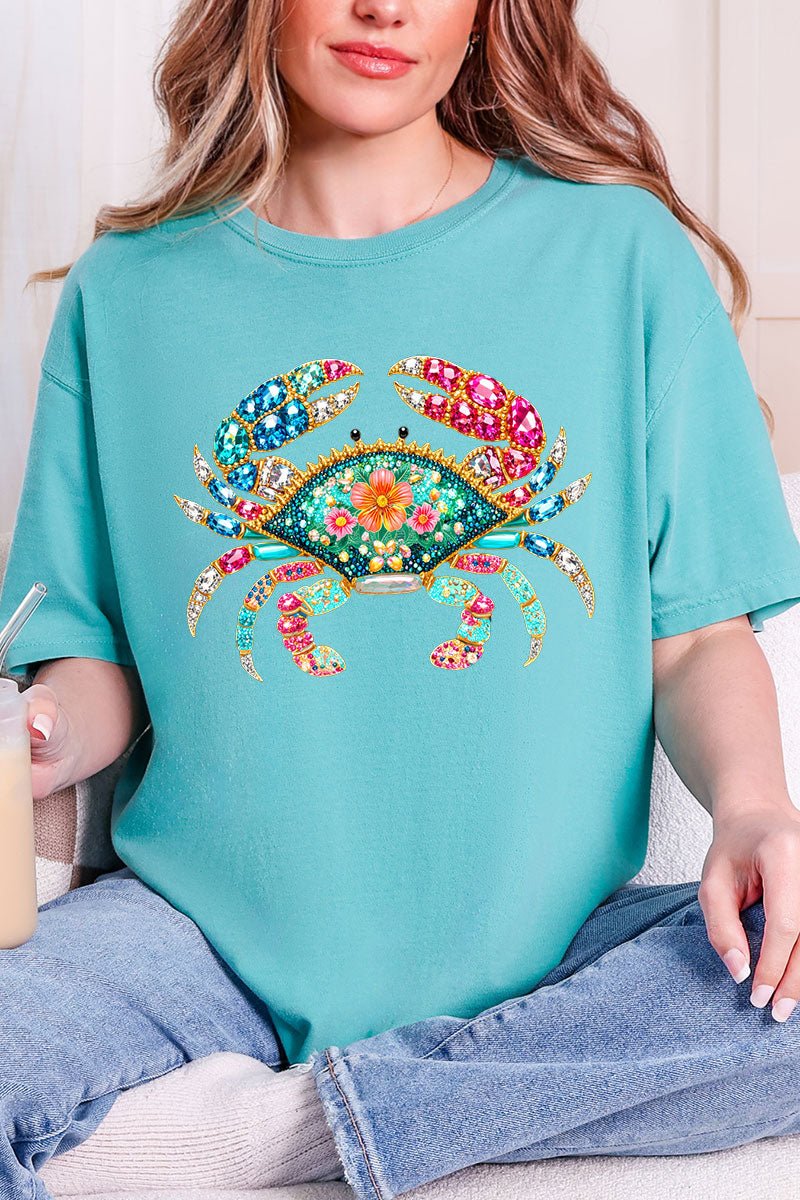 Seaside Sparkle Crab Comfort Colors Adult Ring - Spun Cotton Tee - Wholesale Accessory Market