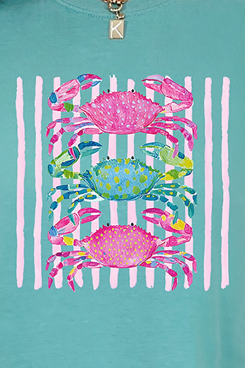 Striped Crabby Crew Comfort Colors Adult Ring - Spun Cotton Tee - Wholesale Accessory Market