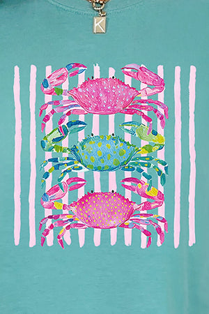 Striped Crabby Crew Comfort Colors Adult Ring - Spun Cotton Tee - Wholesale Accessory Market