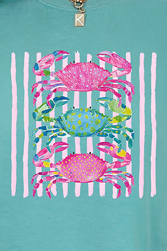 Striped Crabby Crew Comfort Colors Adult Ring - Spun Cotton Tee - Wholesale Accessory Market