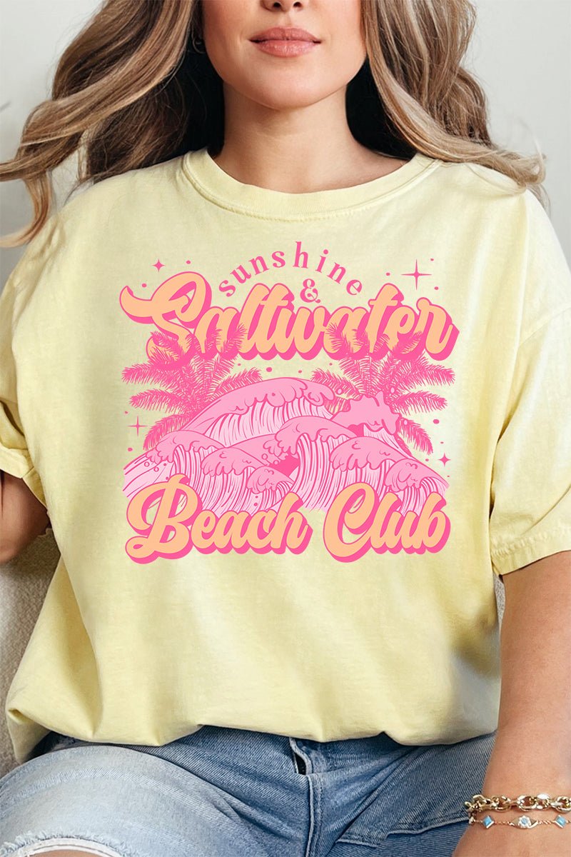 Sunshine & Saltwater Beach Club Comfort Colors Adult Ring - Spun Cotton Tee - Wholesale Accessory Market