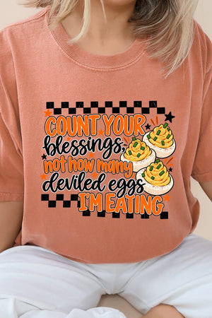 Count Blessings Not Deviled Eggs Comfort Colors Adult Ring-Spun Cotton Tee - Wholesale Accessory Market