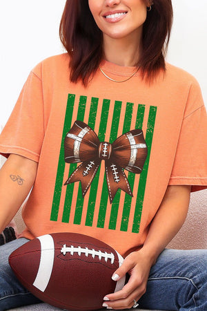 Green Varsity Bow Comfort Colors Adult Ring-Spun Cotton Tee - Wholesale Accessory Market