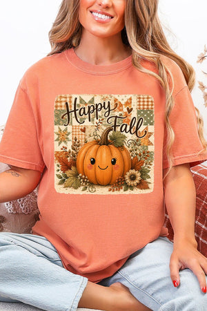 Happy Pumpkin Patchwork Comfort Colors Adult Ring-Spun Cotton Tee - Wholesale Accessory Market