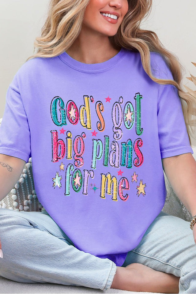 Distressed Big Plans For Me Comfort Colors Adult Ring - Spun Cotton Tee - Wholesale Accessory Market