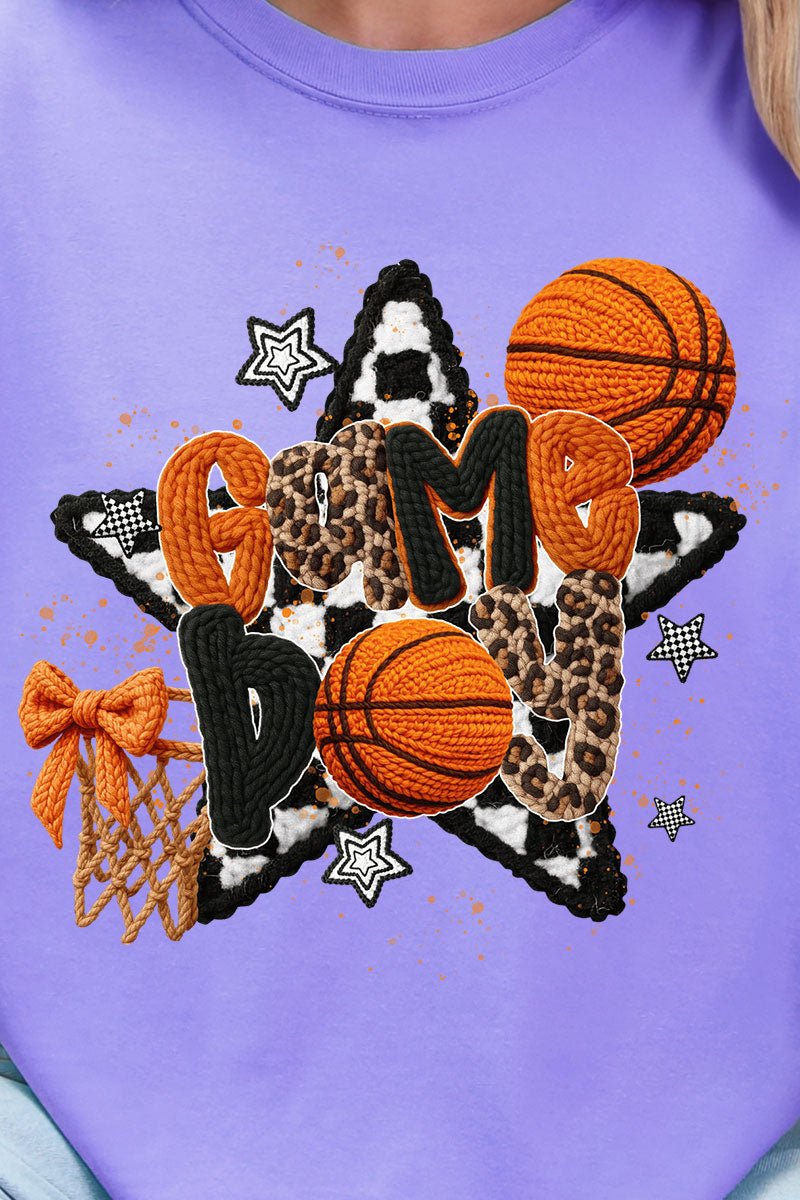 Faux Yarn Basketball Game Day Comfort Colors Adult Ring - Spun Cotton Tee - Wholesale Accessory Market
