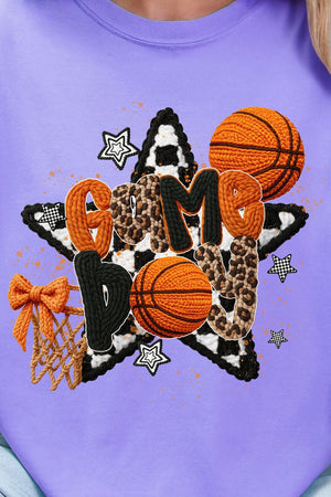 Faux Yarn Basketball Game Day Comfort Colors Adult Ring - Spun Cotton Tee - Wholesale Accessory Market