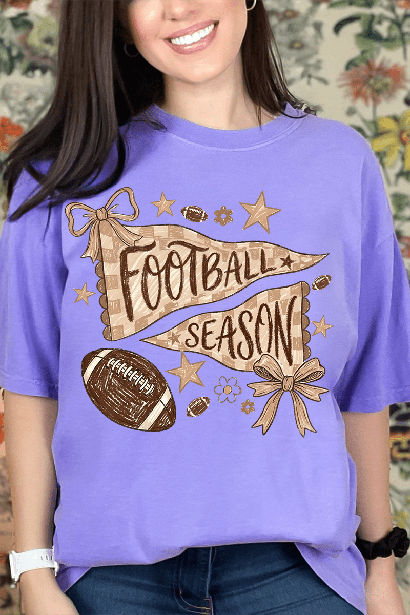 Football Season Doodle Comfort Colors Adult Ring-Spun Cotton Tee - Wholesale Accessory Market