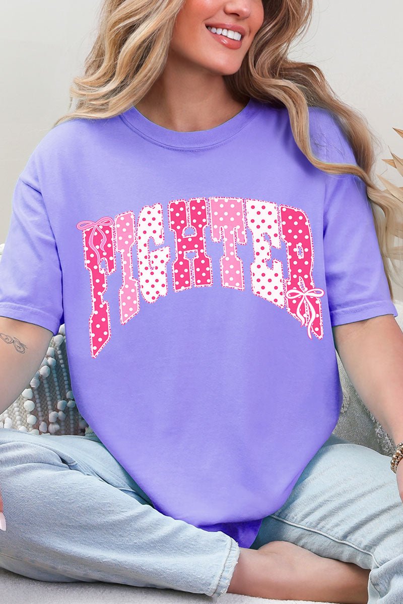 Pink Polka Pop Fighter Comfort Colors Adult Ring-Spun Cotton Tee - Wholesale Accessory Market