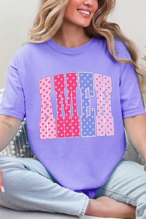Polka Dot Pop Amen Comfort Colors Adult Ring - Spun Cotton Tee - Wholesale Accessory Market