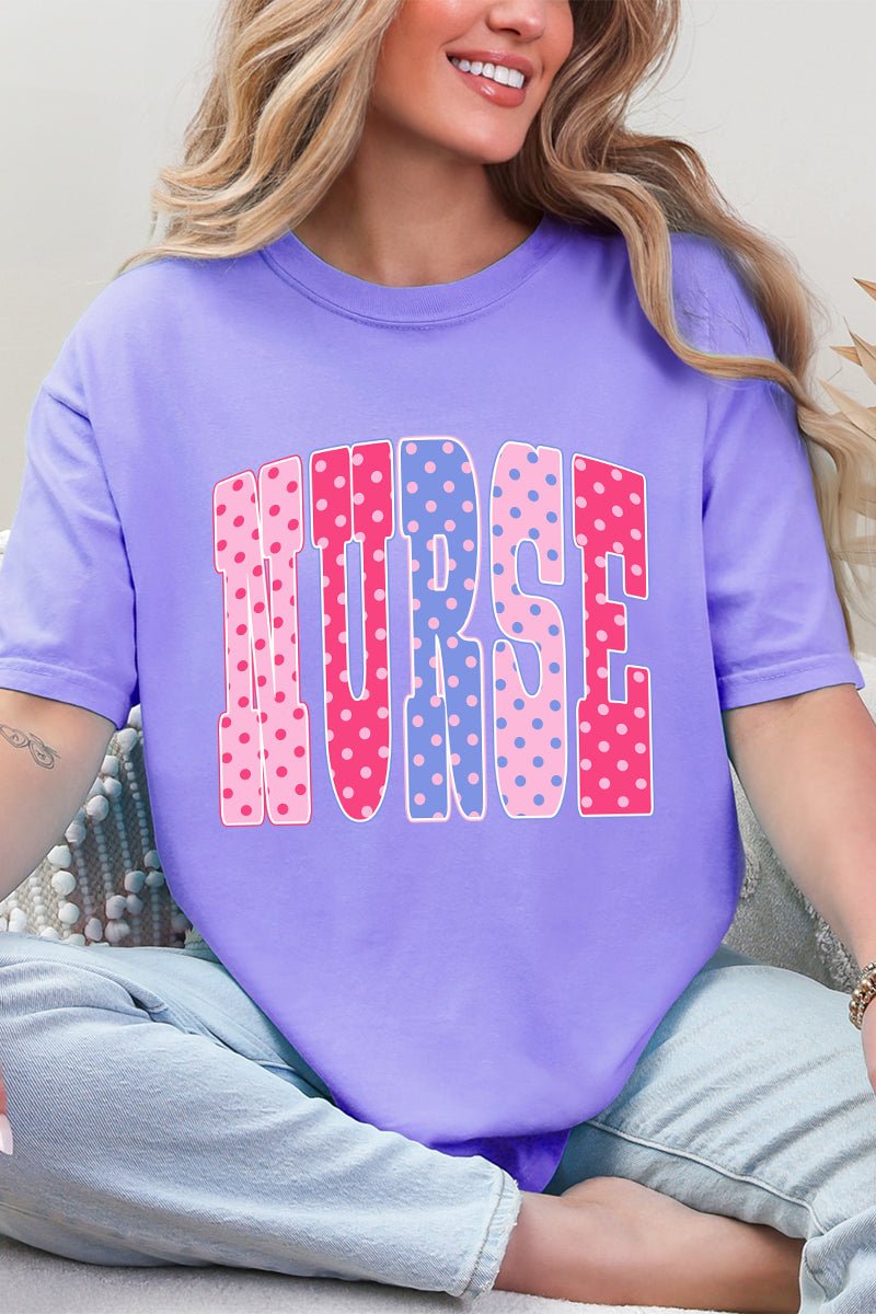 Polka Dot Pop Nurse Comfort Colors Adult Ring-Spun Cotton Tee - Wholesale Accessory Market