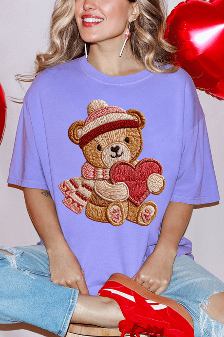 Teddy's Threaded Heart Comfort Colors Adult Ring - Spun Cotton Tee - Wholesale Accessory Market