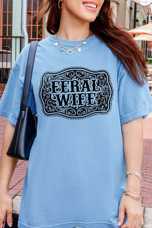 Belt Buckle Feral Wife Comfort Colors Adult Ring-Spun Cotton Tee - Wholesale Accessory Market