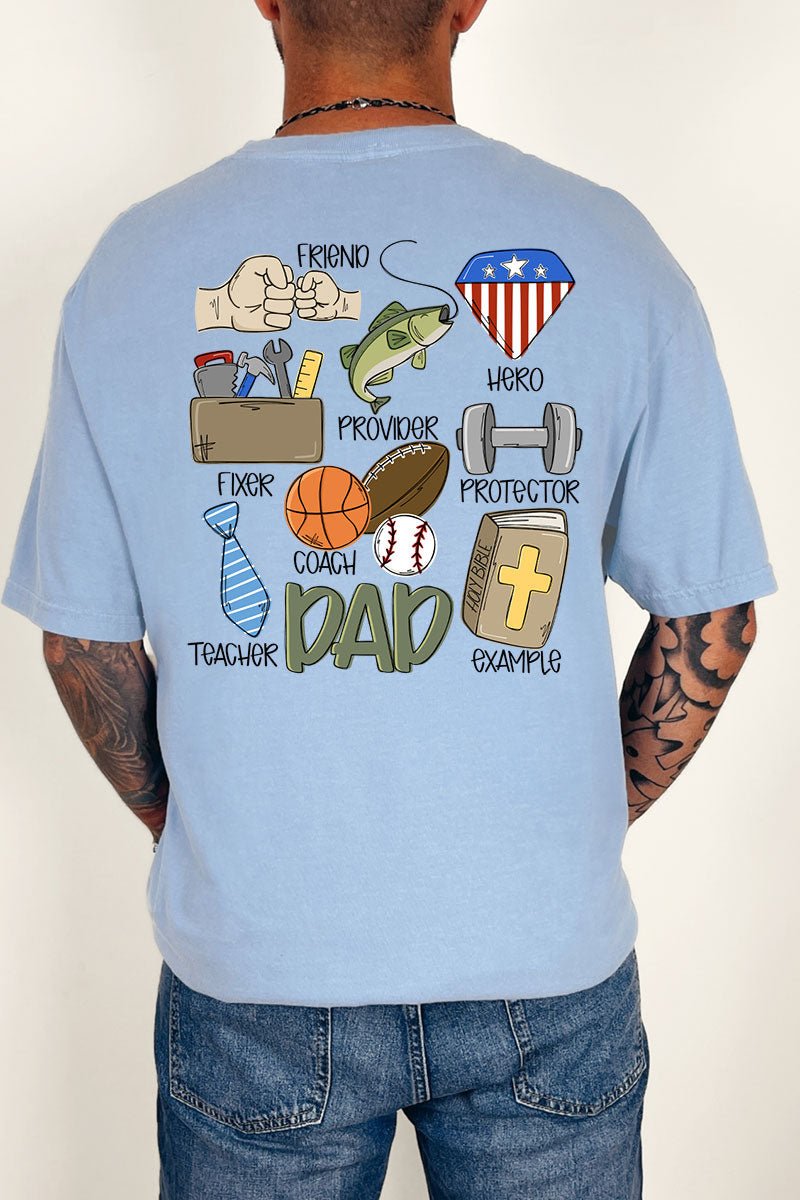Dad Things Front & Back Comfort Colors Adult Ring - Spun Cotton Tee - Wholesale Accessory Market