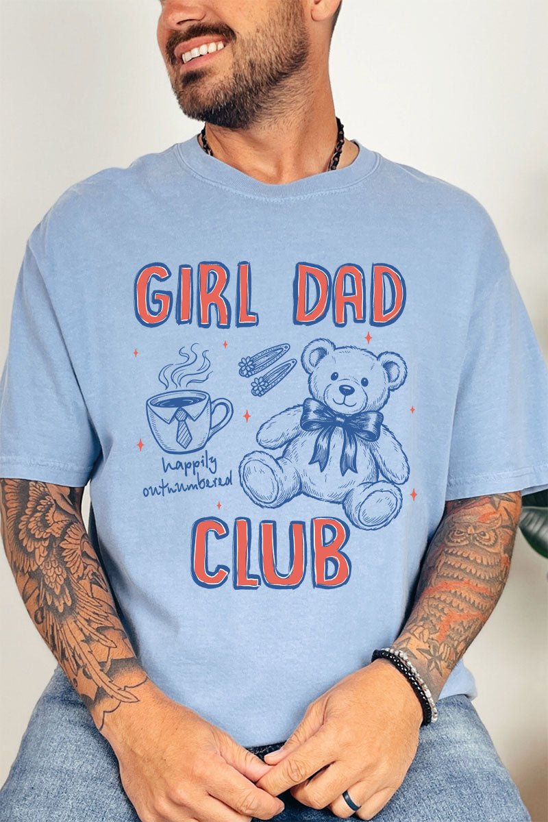 Happily Outnumbered Girl Dad Club Comfort Colors Adult Ring - Spun Cotton Tee - Wholesale Accessory Market