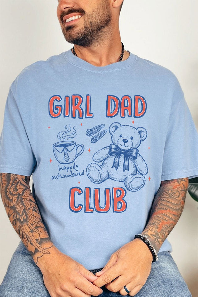 Happily Outnumbered Girl Dad Club Comfort Colors Adult Ring - Spun Cotton Tee - Wholesale Accessory Market