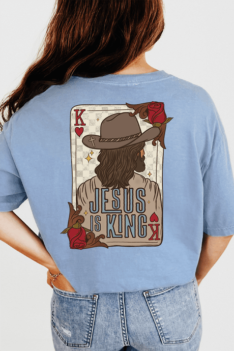 Jesus Is King Front & Back Comfort Colors Adult Ring - Spun Cotton Tee - Wholesale Accessory Market