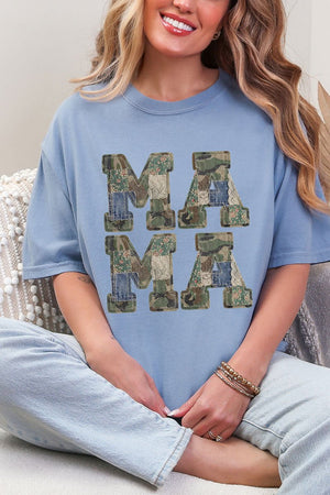 Patchwork Camo Mama Comfort Colors Adult Ring - Spun Cotton Tee - Wholesale Accessory Market