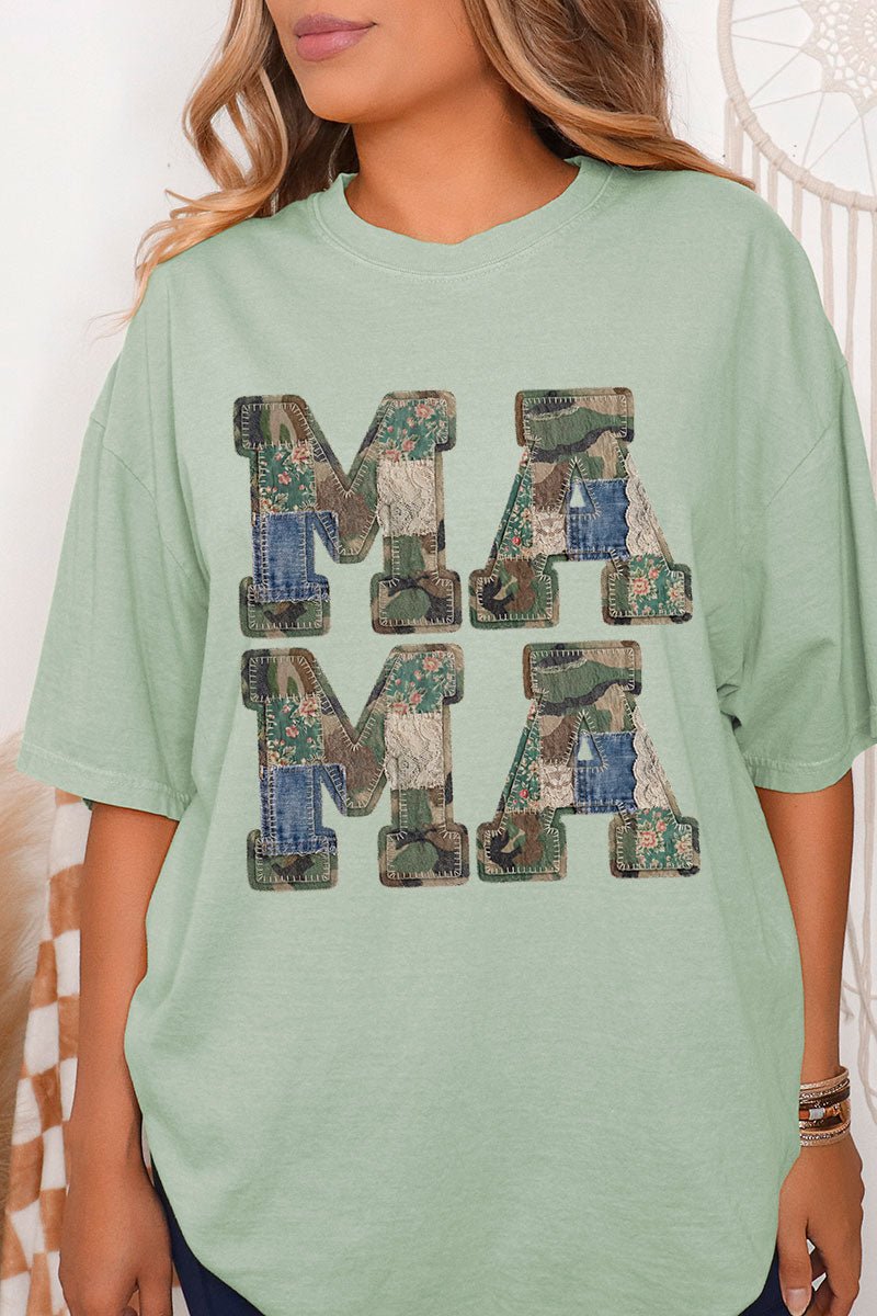 Patchwork Camo Mama Comfort Colors Adult Ring - Spun Cotton Tee - Wholesale Accessory Market