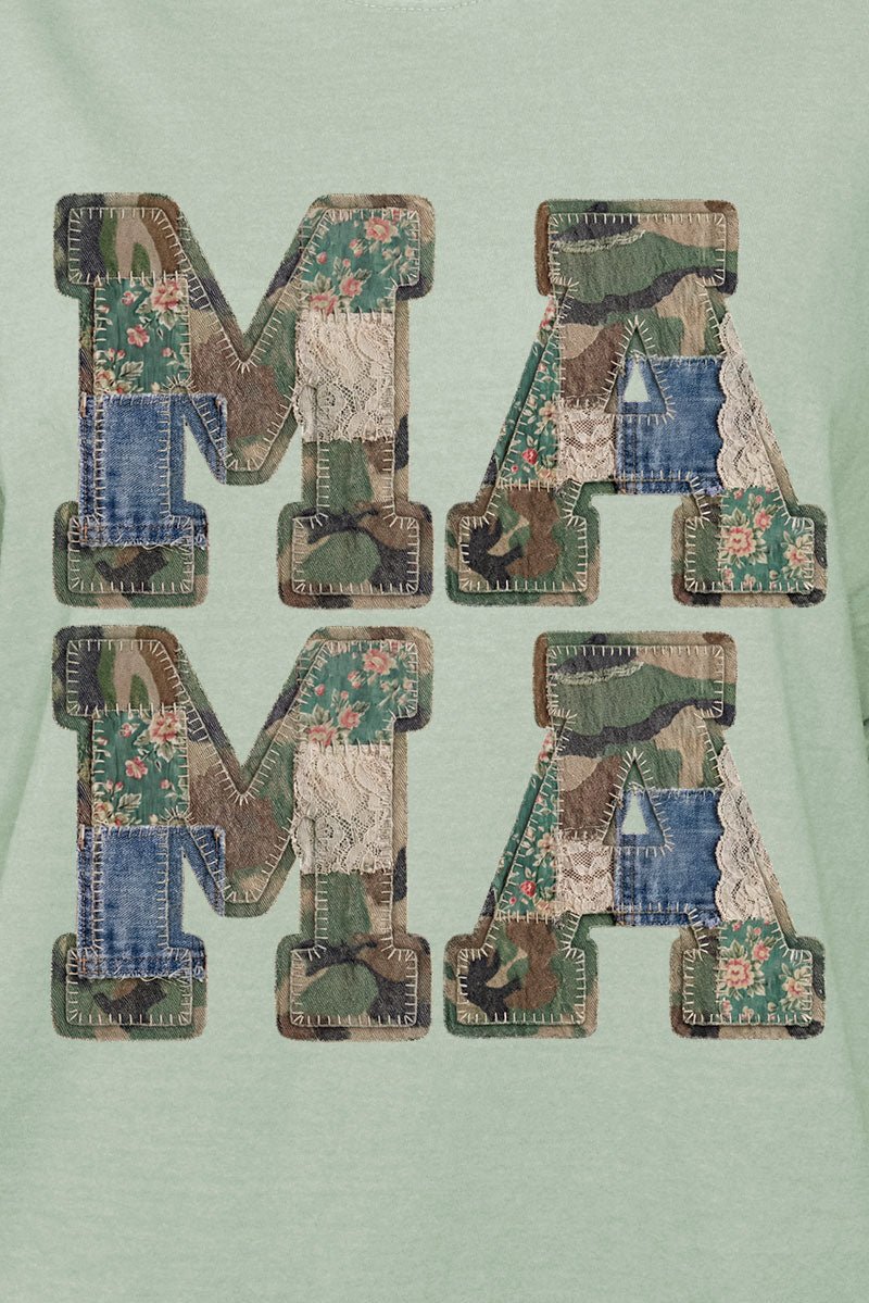 Patchwork Camo Mama Comfort Colors Adult Ring - Spun Cotton Tee - Wholesale Accessory Market