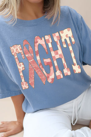 Pink Patterned Fight Comfort Colors Adult Ring-Spun Cotton Tee - Wholesale Accessory Market