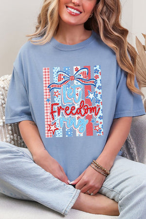 Striped Coquette Let Freedom Ring Comfort Colors Adult Ring - Spun Cotton Tee - Wholesale Accessory Market