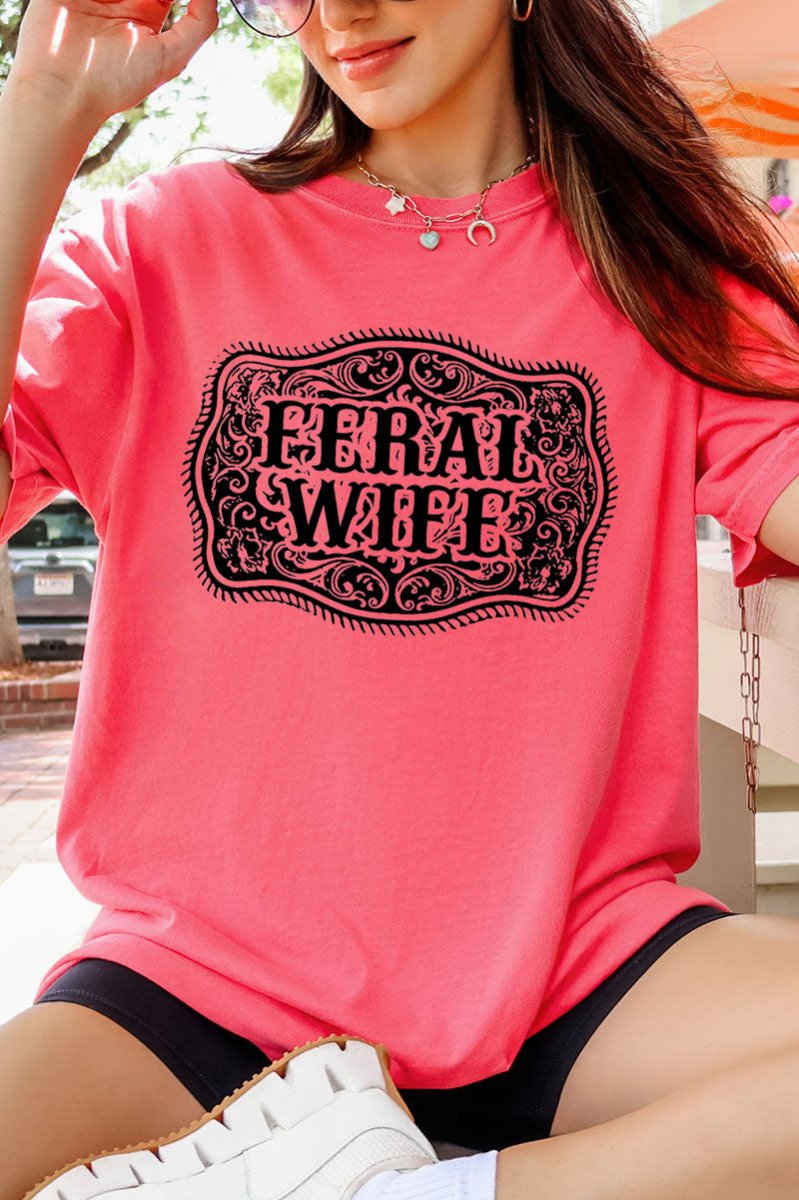 Belt Buckle Feral Wife Comfort Colors Adult Ring-Spun Cotton Tee - Wholesale Accessory Market