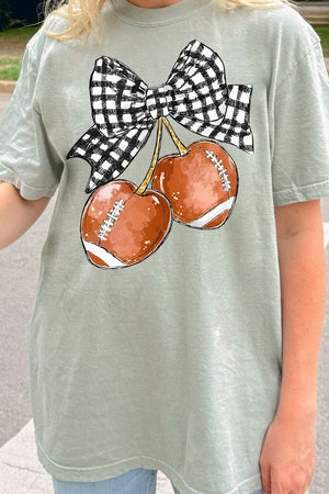 Football Cherries Comfort Colors Adult Ring - Spun Cotton Tee - Wholesale Accessory Market