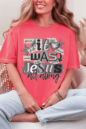 Monochromatic Jesus All Along Comfort Colors Adult Ring - Spun Cotton Tee - Wholesale Accessory Market