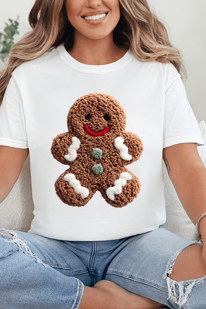 Faux Yarn Gingerbread Kisses Comfort Colors Adult Ring - Spun Cotton Tee - Wholesale Accessory Market