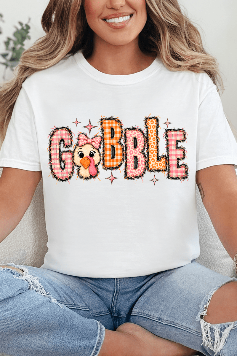Gobble In Gingham Comfort Colors Adult Ring-Spun Cotton Tee - Wholesale Accessory Market