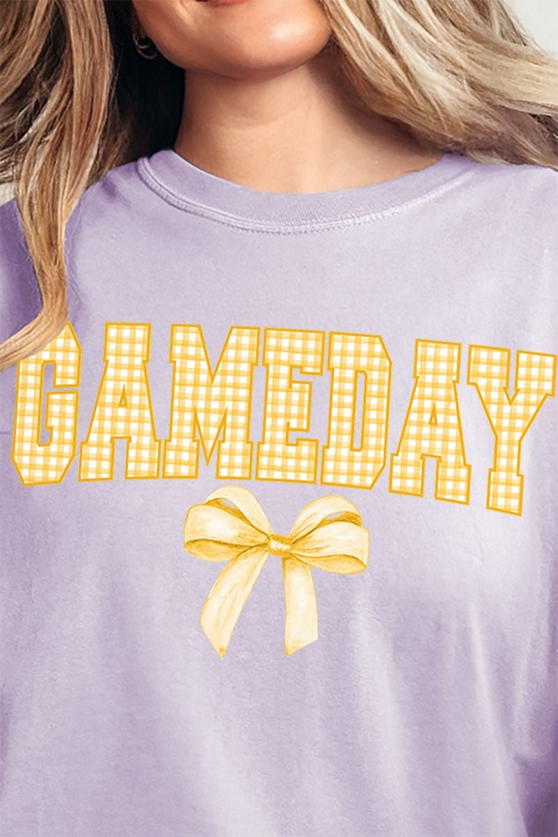 Gold Gingham Gameday Comfort Colors Adult Ring - Spun Cotton Tee - Wholesale Accessory Market