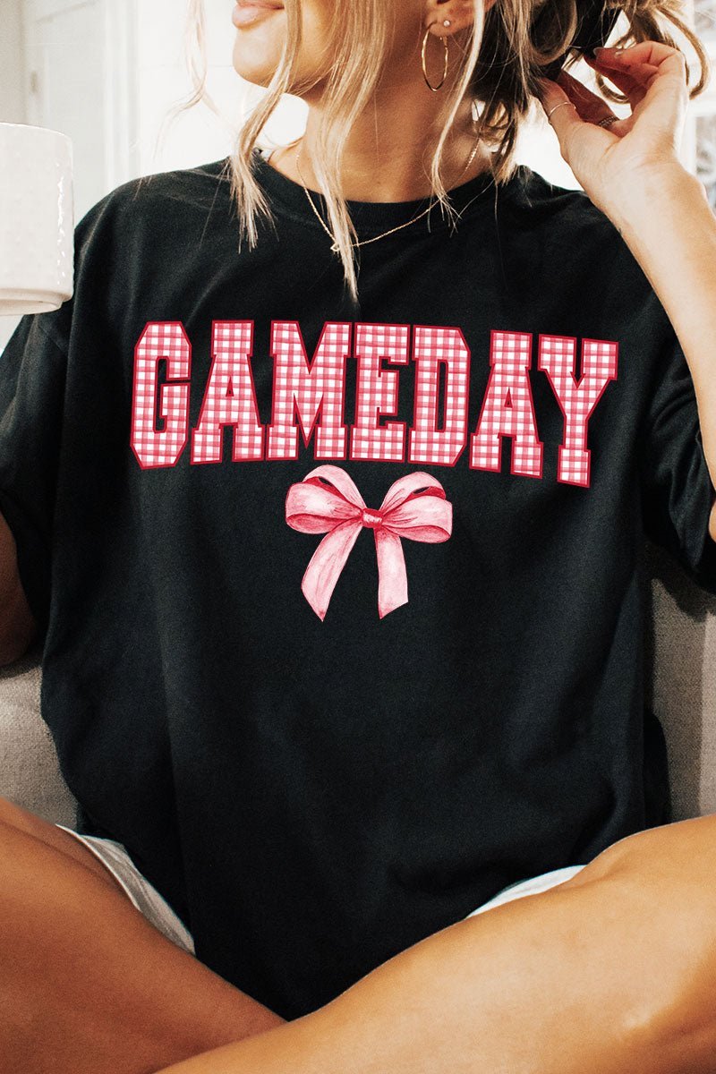 Red Gingham Gameday Comfort Colors Adult Ring - Spun Cotton Tee - Wholesale Accessory Market