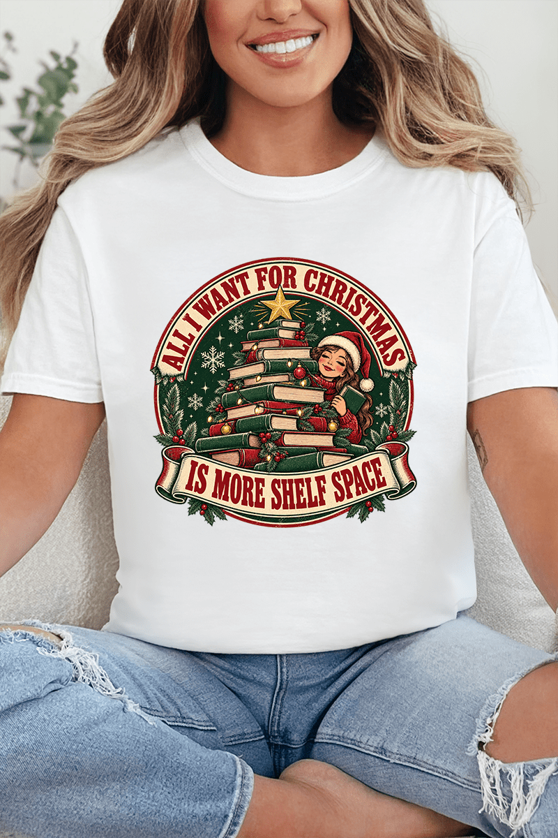 Shelf Space For Christmas Comfort Colors Adult Ring-Spun Cotton Tee - Wholesale Accessory Market