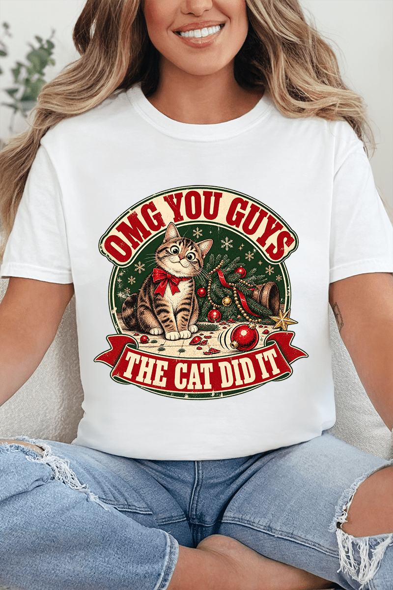 The Cat Did It Comfort Colors Adult Ring-Spun Cotton Tee - Wholesale Accessory Market