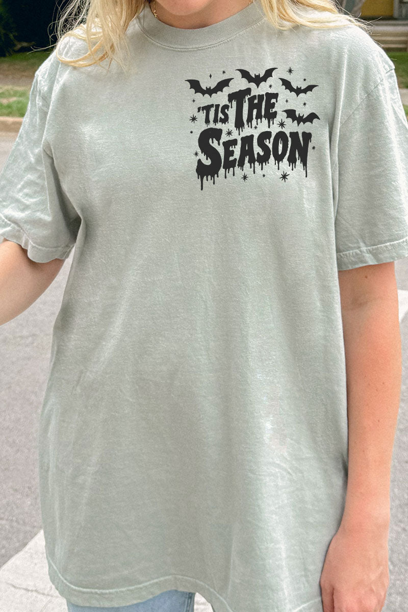 Tis The Season Spooky Front & Back Design Comfort Colors Adult Ring - Spun Cotton Tee - Wholesale Accessory Market