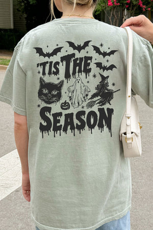 Tis The Season Spooky Front & Back Design Comfort Colors Adult Ring - Spun Cotton Tee - Wholesale Accessory Market