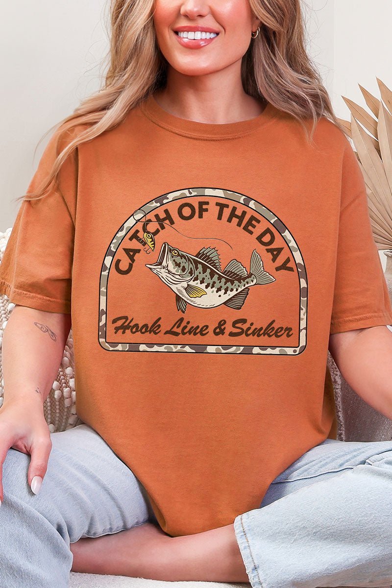 Hook Line & Sinker Brown Comfort Colors Adult Ring-Spun Cotton Tee - Wholesale Accessory Market
