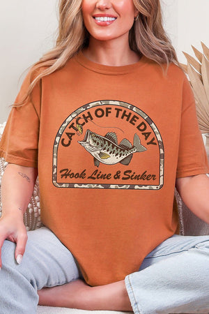 Hook Line & Sinker Brown Comfort Colors Adult Ring-Spun Cotton Tee - Wholesale Accessory Market
