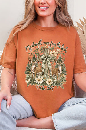 My Strength Woodland Deer Comfort Colors Adult Ring-Spun Cotton Tee - Wholesale Accessory Market