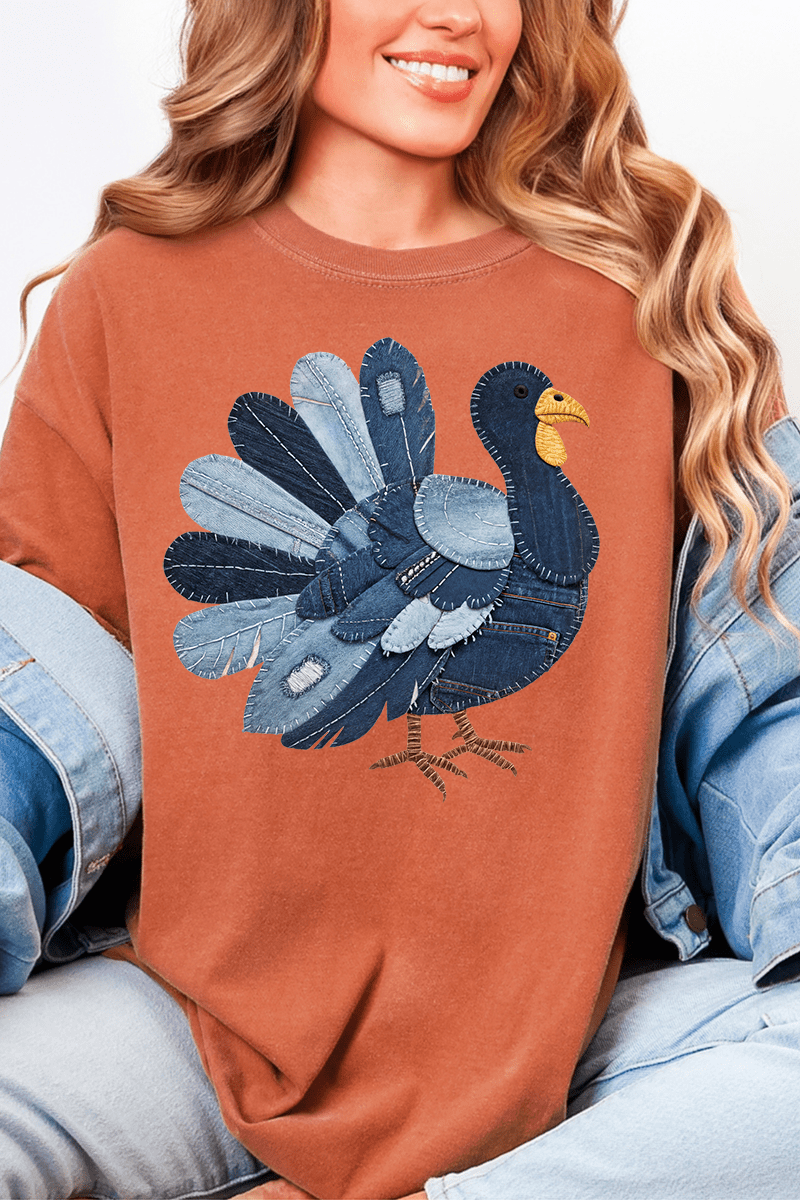 Turkey In Stitches Comfort Colors Adult Ring - Spun Cotton Tee - Wholesale Accessory Market