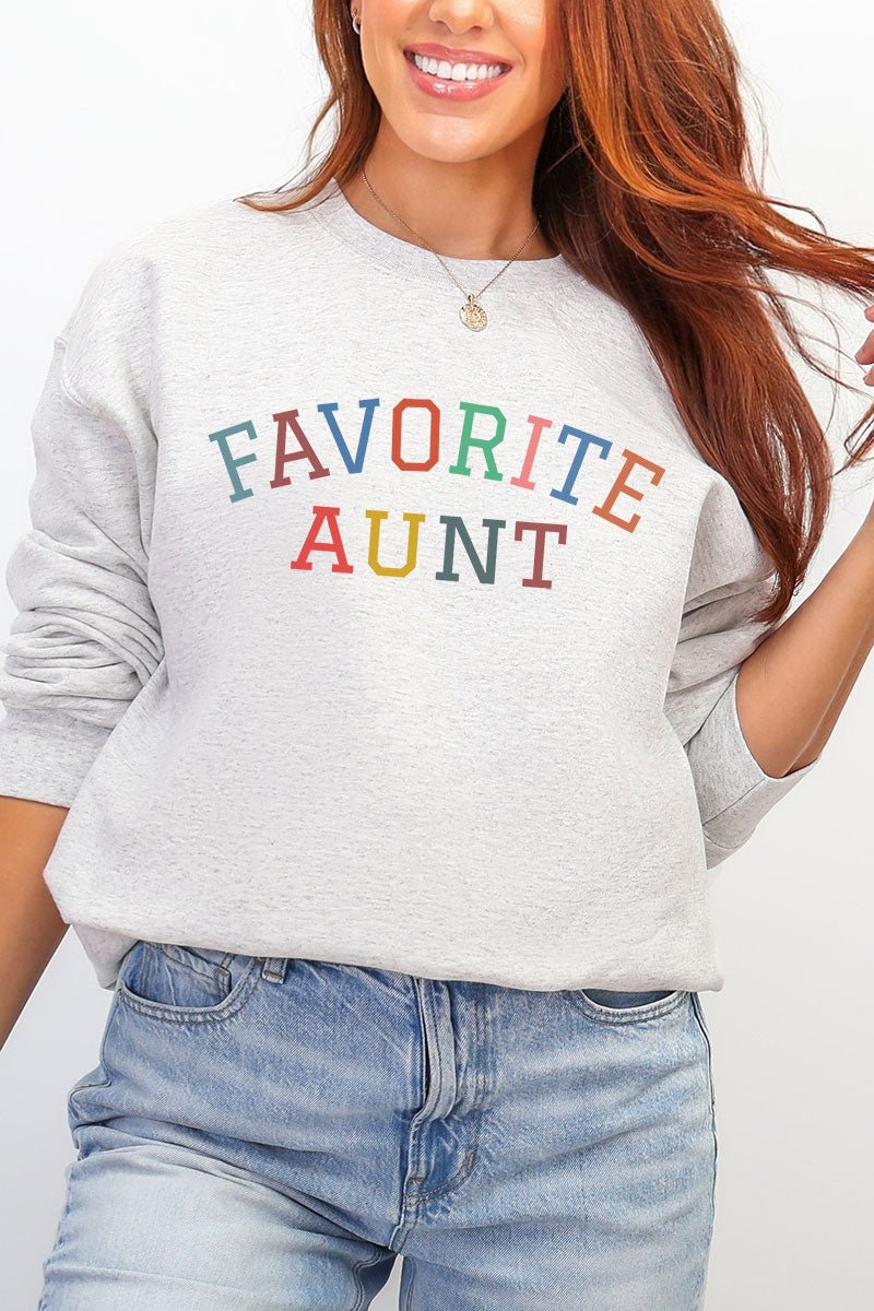 Always The Favorite Aunt Heavy Blend Crew Sweatshirt - Wholesale Accessory Market