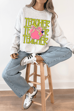 Apple For The Teacher Heavy Blend Crew Sweatshirt - Wholesale Accessory Market