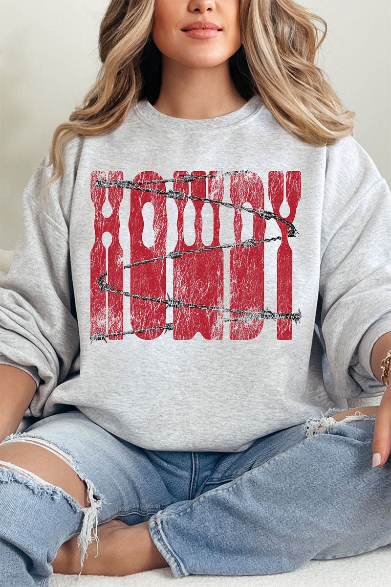 Barbed Wire Howdy Heavy Blend Crew Sweatshirt - Wholesale Accessory Market