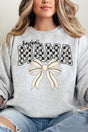 Baseball Checkered Mama Heavy - weight Crew Sweatshirt - Wholesale Accessory Market